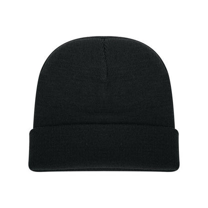 Black - Side - Absolute Apparel Knitted Turn Up Ski Hat