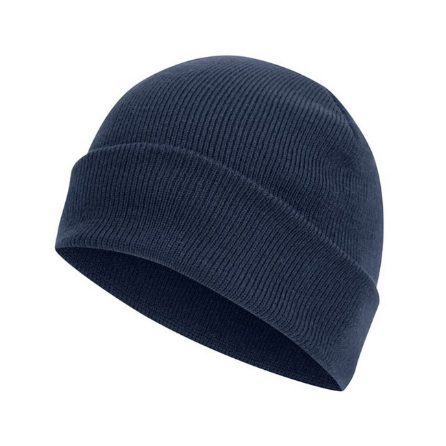 Navy - Front - Absolute Apparel Knitted Turn Up Ski Hat