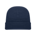 Navy - Side - Absolute Apparel Knitted Turn Up Ski Hat