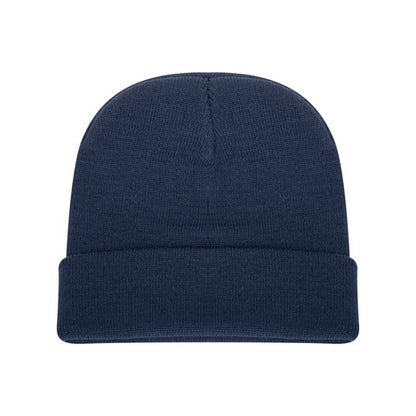 Navy - Side - Absolute Apparel Knitted Turn Up Ski Hat
