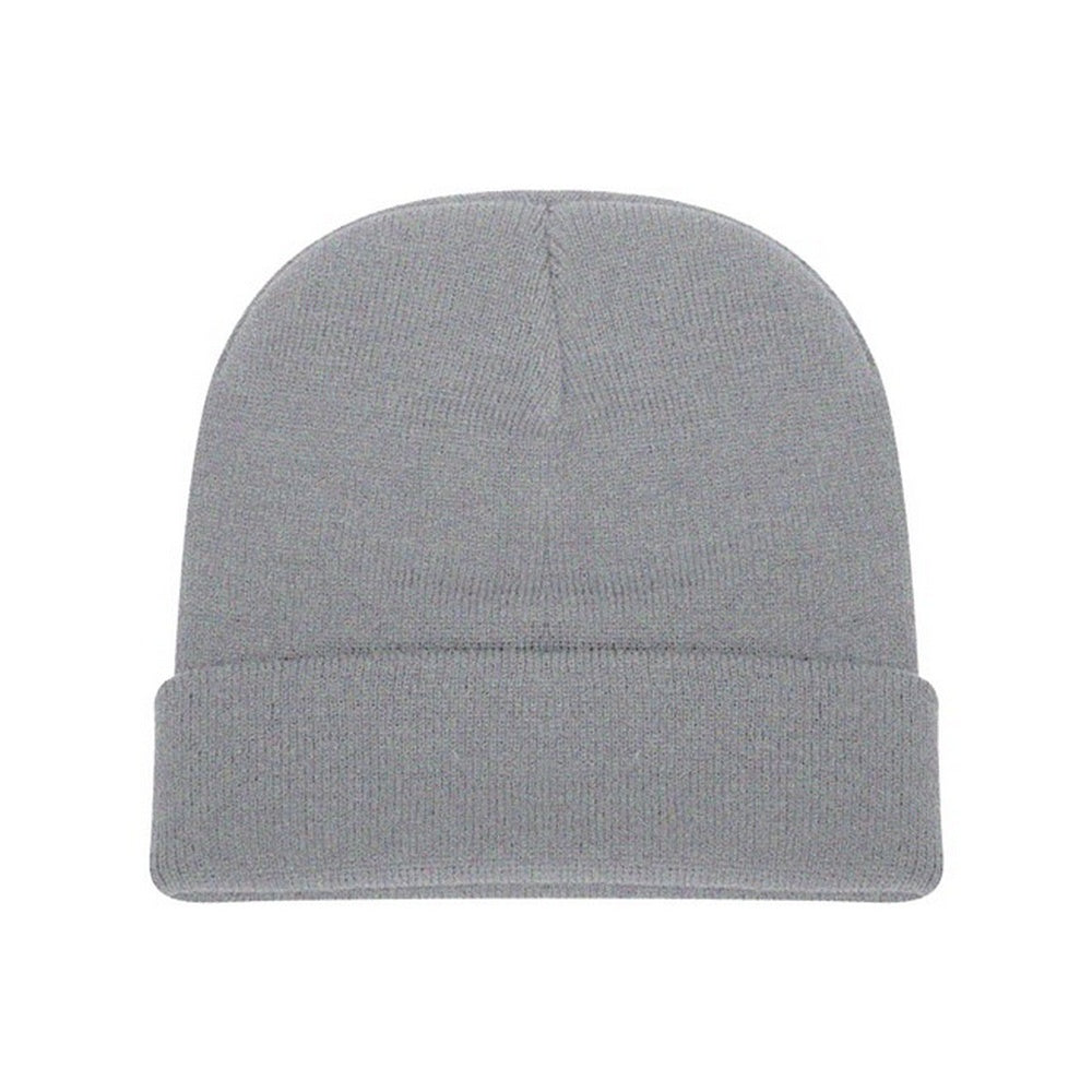 Sport Grey - Side - Absolute Apparel Knitted Turn Up Ski Hat