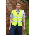 Saturn Yellow - Back - Absolute Apparel Mens Hi Vis Waistcoat