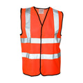 Orange - Front - Absolute Apparel Mens Hi Vis Waistcoat