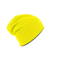 Safety Yellow-Black - Side - Atlantis Extreme Reversible Jersey Slouch Beanie