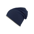 Navy-Grey - Front - Atlantis Extreme Reversible Jersey Slouch Beanie