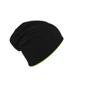 Black-Safety Green - Back - Atlantis Extreme Reversible Jersey Slouch Beanie