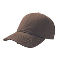 Brown - Front - Atlantis Hurricane Weathered 6 Panel Cap With Raw Edges