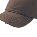 Brown - Back - Atlantis Hurricane Weathered 6 Panel Cap With Raw Edges