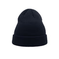 Navy - Back - Atlantis Wind Childrens-Kids Double Skin Beanie With Turn Up