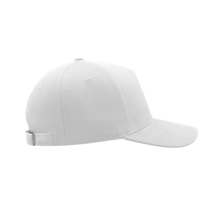 White - Side - Atlantis Liberty Five Buckle Heavy Brush Cotton 5 Panel Cap