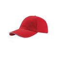 Red - Front - Atlantis Liberty Sandwich Heavy Brush Cotton 6 Panel Cap