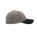 Grey-Navy - Front - Atlantis Liberty Sandwich Heavy Brush Cotton 6 Panel Cap