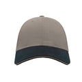 Grey-Navy - Side - Atlantis Liberty Sandwich Heavy Brush Cotton 6 Panel Cap