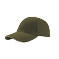 Olive - Front - Atlantis Liberty Sandwich Heavy Brush Cotton 6 Panel Cap