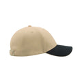 Natural-Navy - Side - Atlantis Liberty Sandwich Heavy Brush Cotton 6 Panel Cap