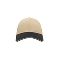 Natural-Navy - Pack Shot - Atlantis Liberty Sandwich Heavy Brush Cotton 6 Panel Cap