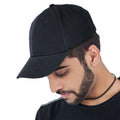 Black - Side - Atlantis Liberty Six Buckle Brushed Cotton 6 Panel Cap