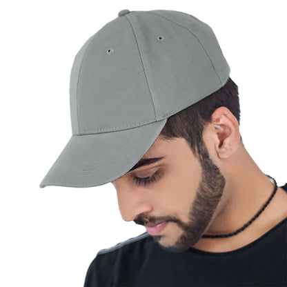 Grey - Side - Atlantis Liberty Six Buckle Brushed Cotton 6 Panel Cap