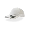 White-White - Close up - Atlantis Rapper Destroyed 5 Panel Weathered Trucker Cap