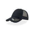 Black-Black - Close up - Atlantis Rapper Destroyed 5 Panel Weathered Trucker Cap