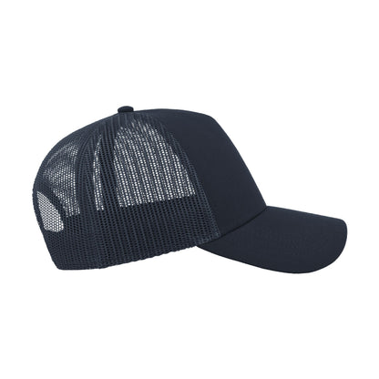 Navy-Navy - Side - Atlantis Rapper Cotton 5 Panel Trucker Cap