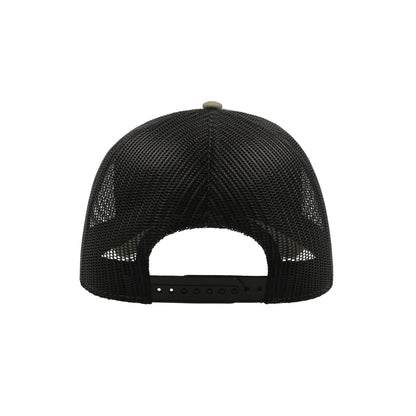 Olive-Black - Back - Atlantis Rapper Cotton 5 Panel Trucker Cap