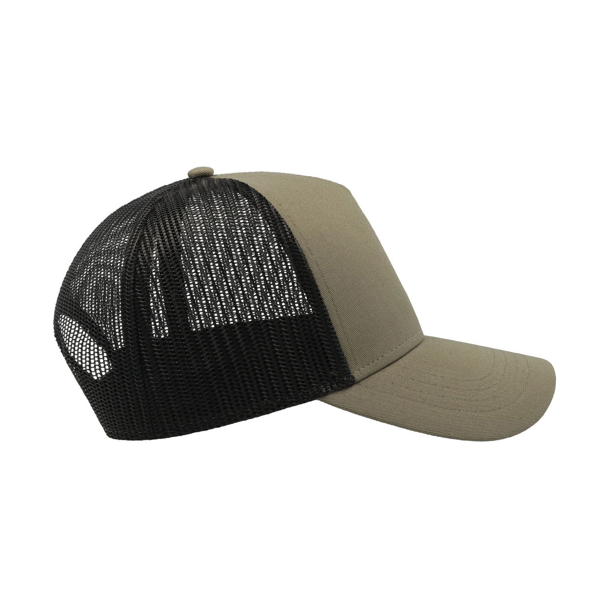 Olive-Black - Side - Atlantis Rapper Cotton 5 Panel Trucker Cap