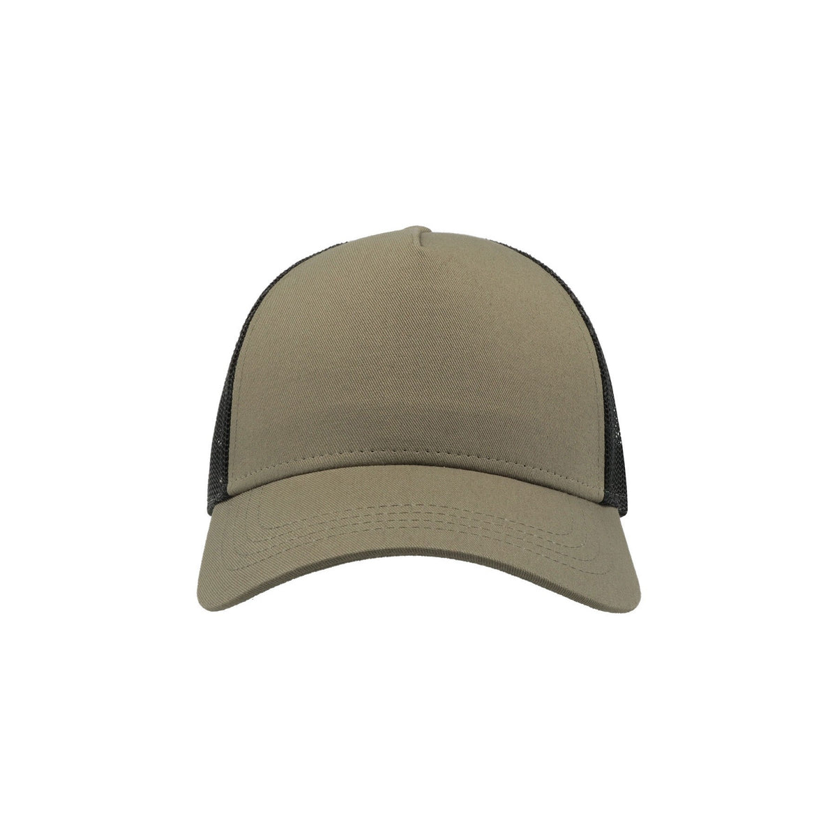Olive-Black - Pack Shot - Atlantis Rapper Cotton 5 Panel Trucker Cap