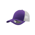 Purple-White - Front - Atlantis Rapper Cotton 5 Panel Trucker Cap