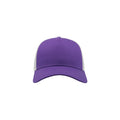 Purple-White - Side - Atlantis Rapper Cotton 5 Panel Trucker Cap