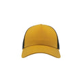 Mustard Yellow-Black - Side - Atlantis Rapper Cotton 5 Panel Trucker Cap