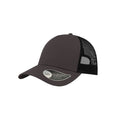 Dark Grey-Black - Front - Atlantis Rapper Cotton 5 Panel Trucker Cap