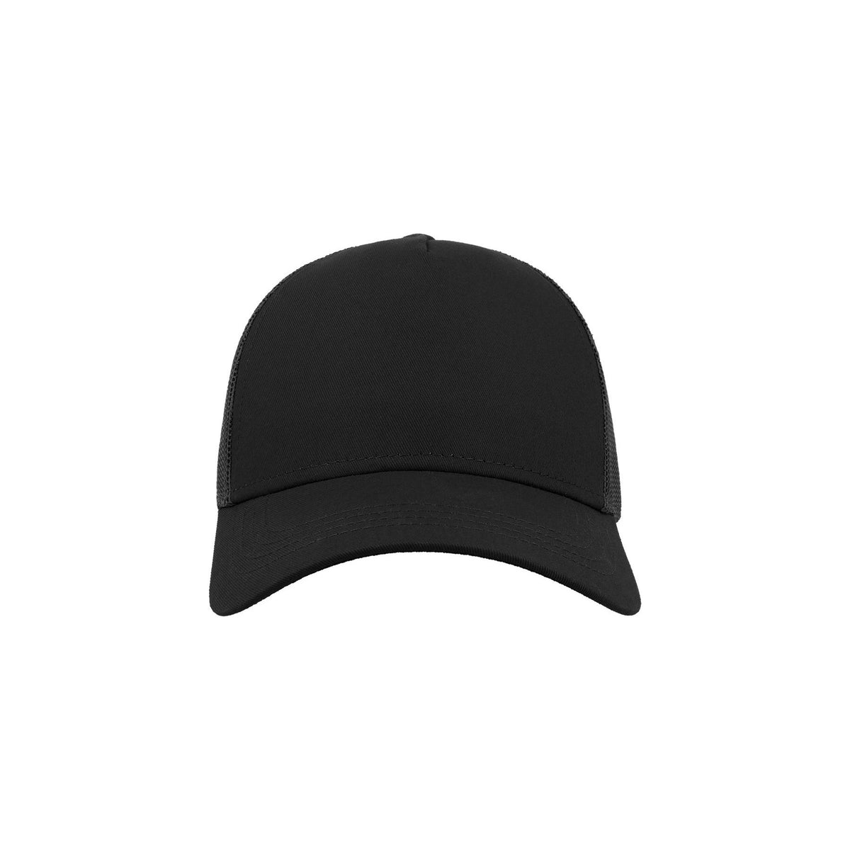 Black-Black - Pack Shot - Atlantis Rapper Cotton 5 Panel Trucker Cap