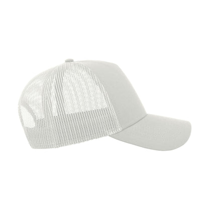 White-White - Side - Atlantis Rapper Cotton 5 Panel Trucker Cap