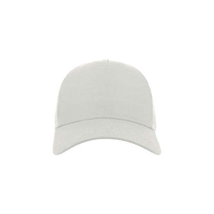 White-White - Pack Shot - Atlantis Rapper Cotton 5 Panel Trucker Cap