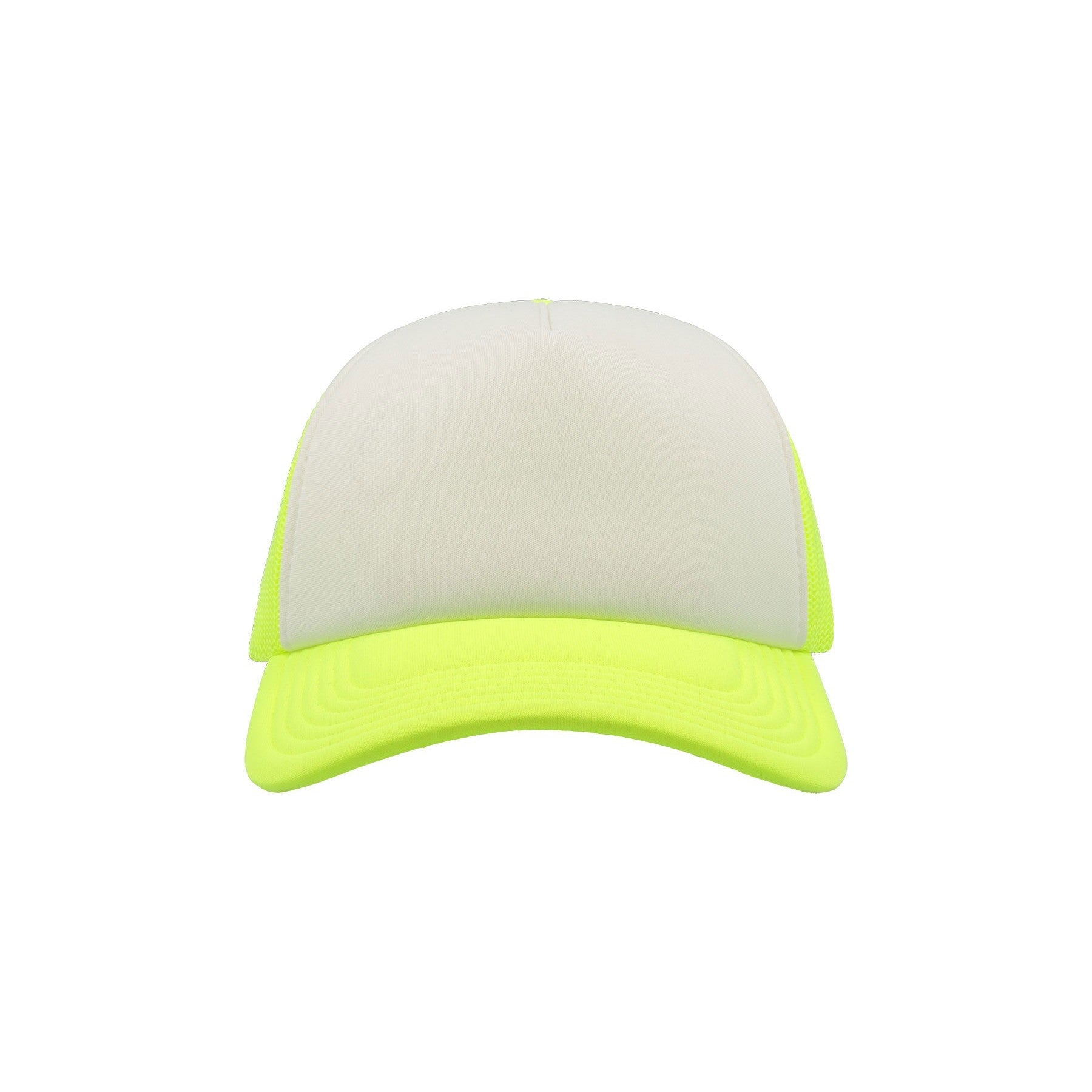 Safety Yellow-White - Pack Shot - Atlantis Rapper 5 Panel Trucker Cap