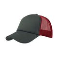 Grey-Red - Front - Atlantis Rapper 5 Panel Trucker Cap