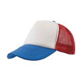 White-Red-Royal - Front - Atlantis Rapper 5 Panel Trucker Cap