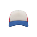 White-Red-Royal - Pack Shot - Atlantis Rapper 5 Panel Trucker Cap