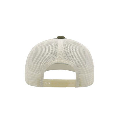 Olive - Back - Atlantis Record Mid Visor 5 Panel Trucker Cap