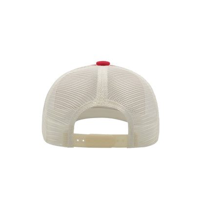Red - Back - Atlantis Record Mid Visor 5 Panel Trucker Cap