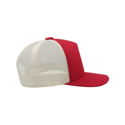 Red - Side - Atlantis Record Mid Visor 5 Panel Trucker Cap