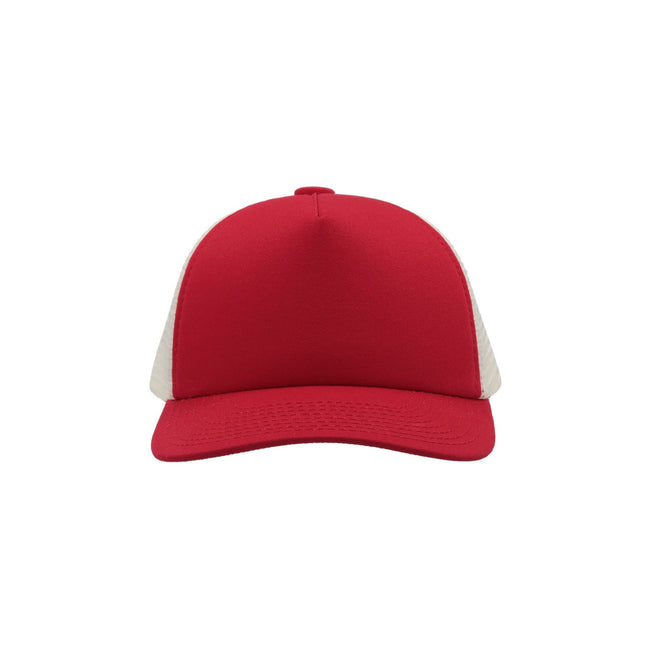 Red - Pack Shot - Atlantis Record Mid Visor 5 Panel Trucker Cap