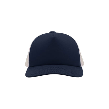 Navy - Pack Shot - Atlantis Record Mid Visor 5 Panel Trucker Cap