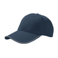 Navy - Front - Atlantis Reflect 6 Panel Reflective Piping Baseball Cap