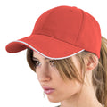 Red - Back - Atlantis Reflect 6 Panel Reflective Piping Baseball Cap