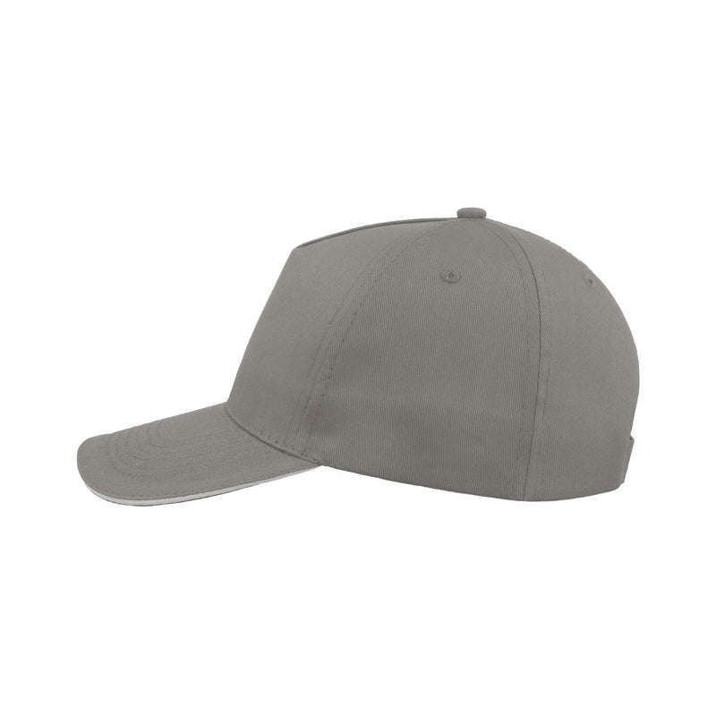 Grey - Front - Atlantis Start 5 Sandwich 5 Panel  Cap