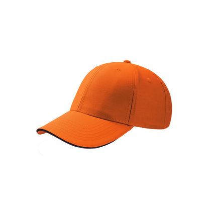 Orange - Front - Atlantis Sport Sandwich 6 Panel Baseball Cap