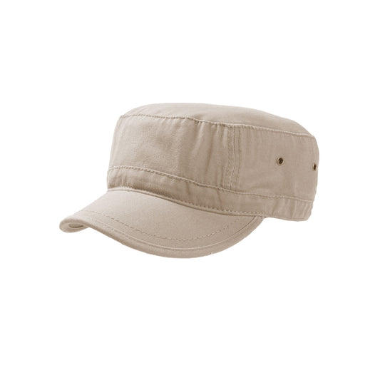Khaki - Front - Atlantis Chino Cotton Urban Military Cap