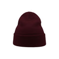 Burgundy - Side - Atlantis Wind Double Skin Beanie With Turn Up